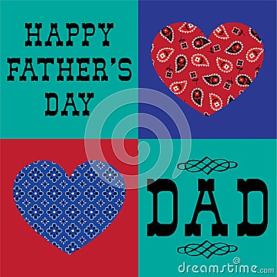 Bandana heart fathers day Stock Photo