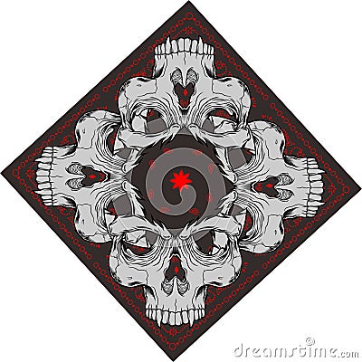 Bandana with skull - Vector Vector Illustration