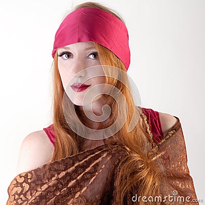 Bandanna and Gold Fabric Stock Photo