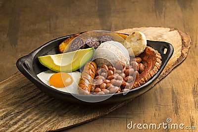 Bandeja paisa, typical dish at the Antioqueno region of Colombia Stock Photo