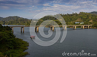 Banding Island Bridge over Temenggor Lake Stock Photo