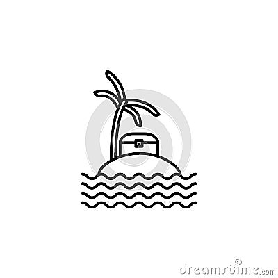 bandit, chest, island, pirate, pirates, sailing line icon on white background Cartoon Illustration