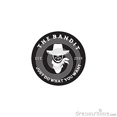 Bandit icon logo design inspiration vector template Vector Illustration