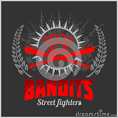 Bandits and hooligans - emblem of criminal Vector Illustration