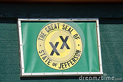 Flag for the Great Seal of State of Jefferson, a proposed 51st state Editorial Stock Photo