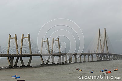 Bandra Worli sea link, also known as Rajiv Gandhi sea link, Mumba Stock Photo