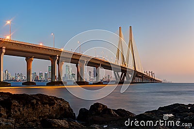 Bandra Worli Sea Link Mumbai Stock Photo