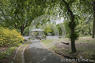 The Bandstand, Beaumont Park, Huddersfield in West Yorkshire Stock Photo