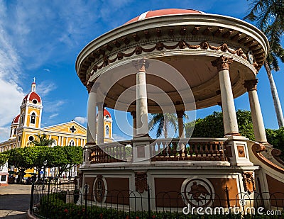 Bandstand in front of Granada Cathedral Editorial Stock Photo