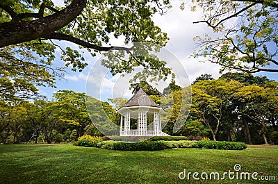 The Bandstand in Singapore Botanic Gardens. Stock Photo