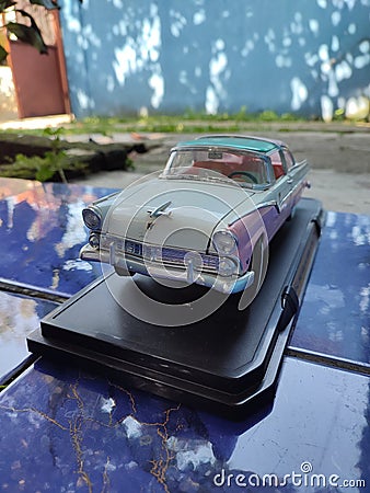 Bandung 12 January 2023 front look of miniature or die cast ford 1955 car Editorial Stock Photo