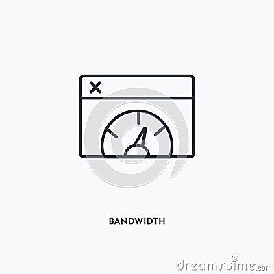 Bandwidth outline icon. Simple linear element illustration. Isolated line Bandwidth icon on white background. Thin stroke sign can Vector Illustration