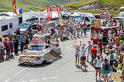 Banette Vehicle in Alps - Tour de France 2015 Editorial Stock Photo