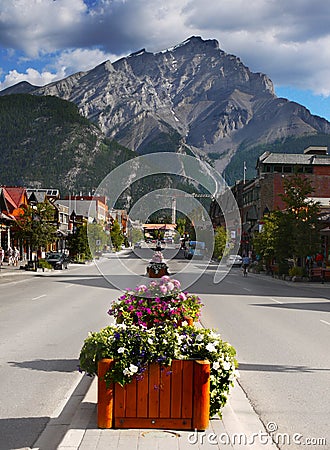 Banff Town , Alberta, Canada Editorial Stock Photo