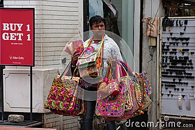 Selling Traditional Bags Editorial Stock Photo