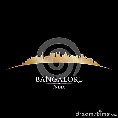 Bangalore India city silhouette black background Vector Illustration