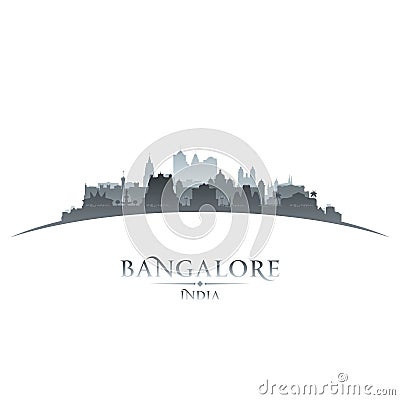 Bangalore India city silhouette white background Vector Illustration