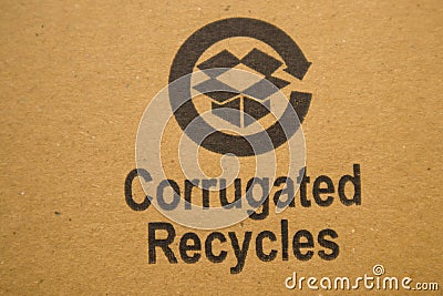 BANGALORE INDIA June 13, 2019 : Corrugated recycles printed on card board Stock Photo