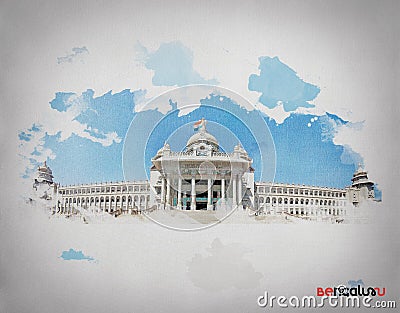 BANGALORE TOURIST PLACES VIDHANA SOUDHA Stock Photo