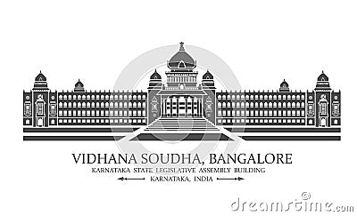 Bangalore Vidhana soudha Cartoon Illustration