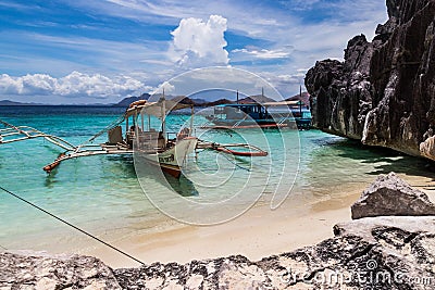 Bangka watercraft at Coron Island, Philippines Stock Photo