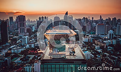 Bangkok Aerial view, above Sukhumvit and Thonglor district in Thailand Editorial Stock Photo