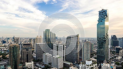 Bangkok City - Aerial view Bangkok city downtown skyline of Thailand Stock Photo