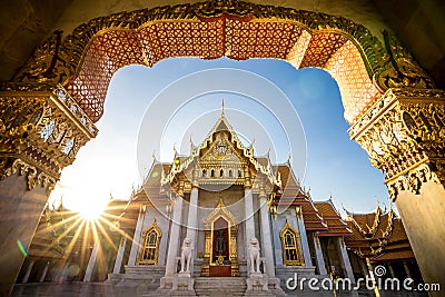 Bangkok City - Benchamabophit dusitvanaram temple Editorial Stock Photo