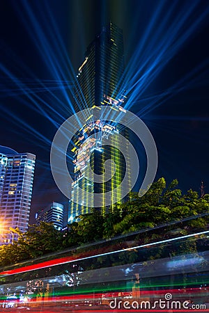 Bangkok city with Mahanakorn tower Editorial Stock Photo