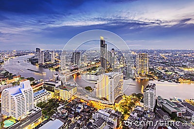 Bangkok city at night Stock Photo