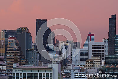 Bangkok city skyline in business travel district downtown Editorial Stock Photo