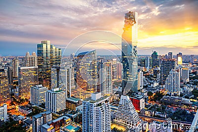 Bangkok city at sunset Stock Photo