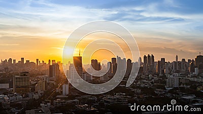 Bangkok city sunset view, Thailand Stock Photo