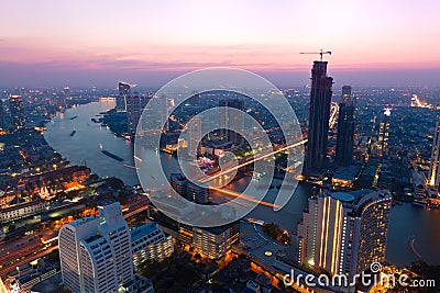 Bangkok at dusk Stock Photo