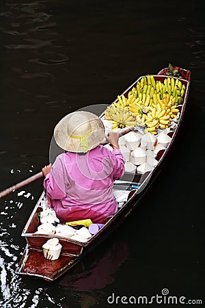 Bangkok Floating Market Stock Photo