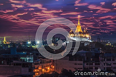 Bangkok. Golden Mountain Temple Stock Photo