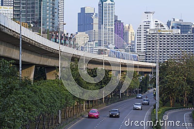 Bangkok cityscape and traffic Editorial Stock Photo