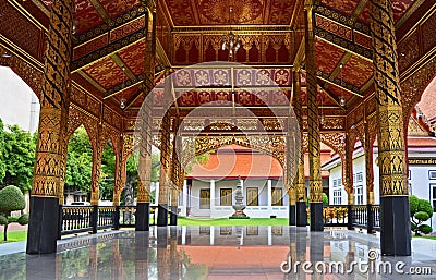 Bangkok landscape. Thailand. Typical view of ancient Thai architecture Stock Photo