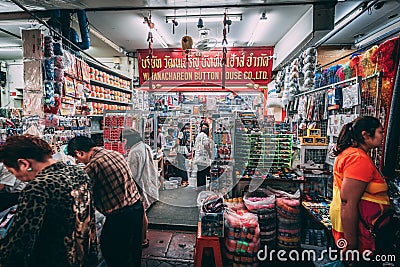 Bangkok, 12.11.18: Life in the streets of Bangkok. Vendors sell their goods in the streets of Chinatown. Editorial Stock Photo