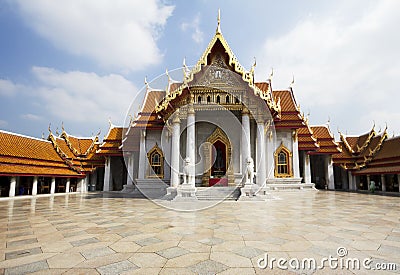 Bangkok. The marble temple. Stock Photo