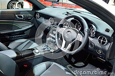 BANGKOK - March 26 : Interior design of Mercedes Benz SLK 200 Ca Editorial Stock Photo