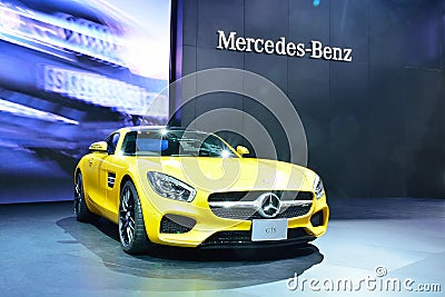 BANGKOK - March 26 : Mercedes Benz AMG-GTS on DisPlay at 36th Ba Editorial Stock Photo