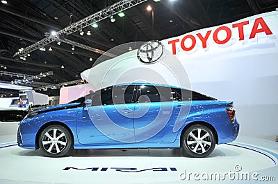 BANGKOK-MARCH 29 toyota mirai at The 36th Bangkok International Motor Show 2015 on March 29, 2015 Editorial Stock Photo