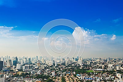 Bangkok Metropolis, aerial view over the biggest city Stock Photo