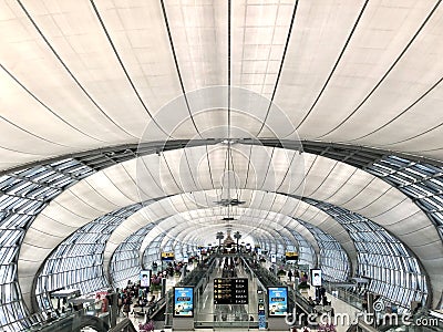 Bangkok modern and busy airport Editorial Stock Photo