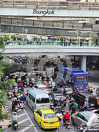 Bangkok rush hour traffic, Thailand Editorial Stock Photo