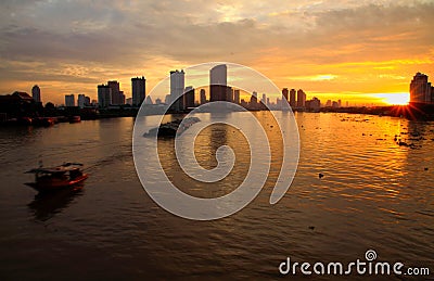 Bangkok skyline in the morning Stock Photo