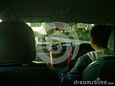 Bangkok Taxi driver Morning Ride Editorial Stock Photo