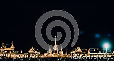 Bangkok, Thailalnd on November 2017 : Panorama view from building for remembrance to royal cremation of thailand king rama 9 , mo Editorial Stock Photo