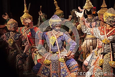 BANGKOK THAILAND - AUGUST 7 hanuman brothers one part of Praram Editorial Stock Photo